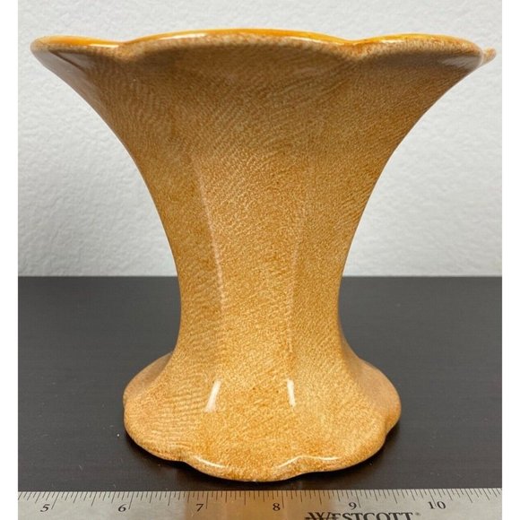 Hand Painted Wade Heath Vase Leaf design Art Deco 6" Tall England - Picture 5 of 7